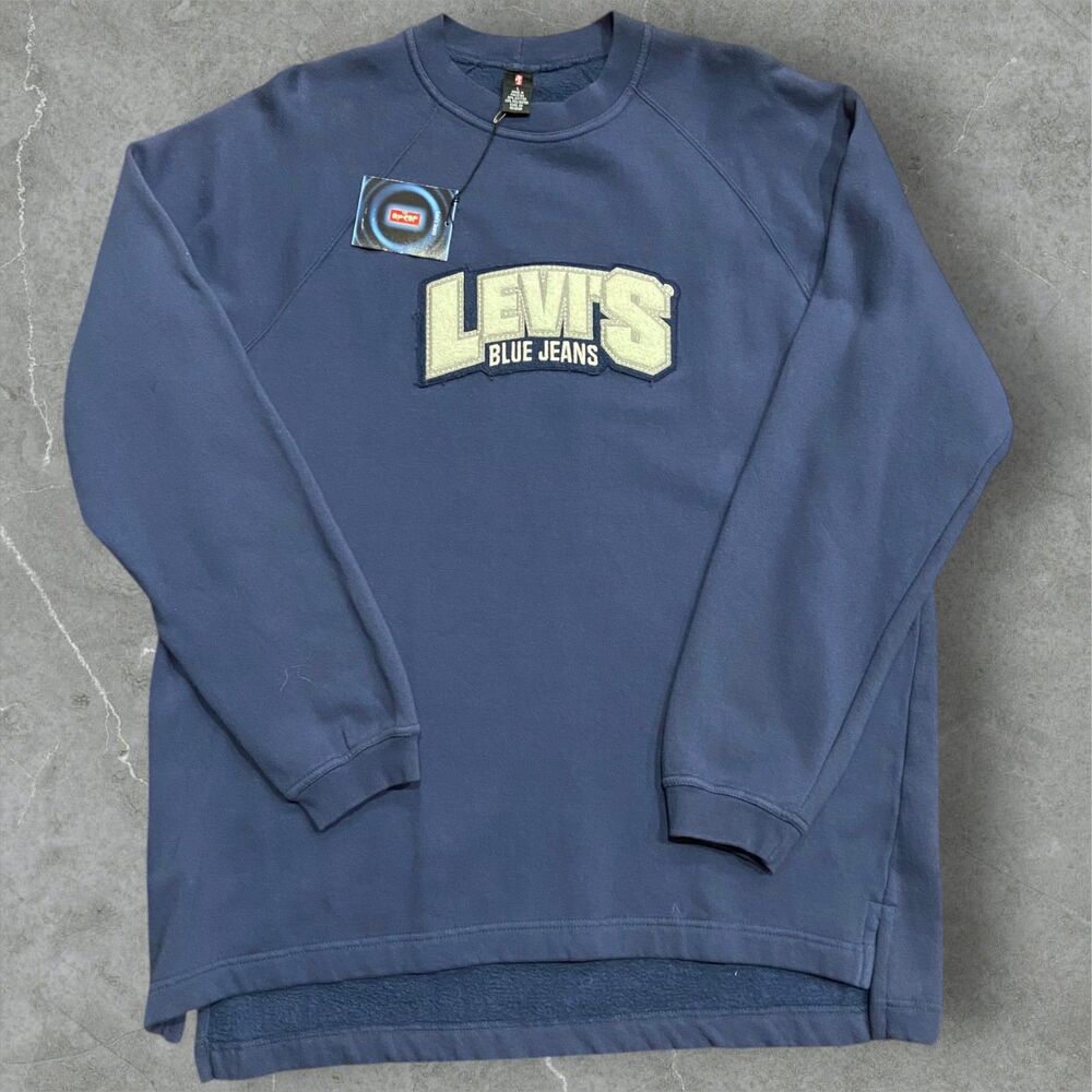 Levi's Vintage 1998 Arch Chenille Logo Crewneck Sweatshirt Navy NWT Mens Large